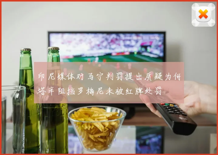 印尼媒体对马宁判罚提出质疑为何塔辛阻挡罗梅尼未被红牌处罚